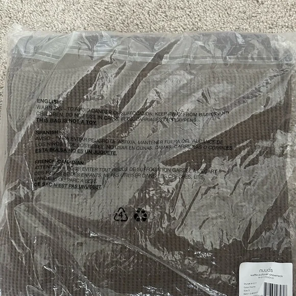 NWT NUUDS WAFFLE PULLOVER CREW - Picture 3 of 3